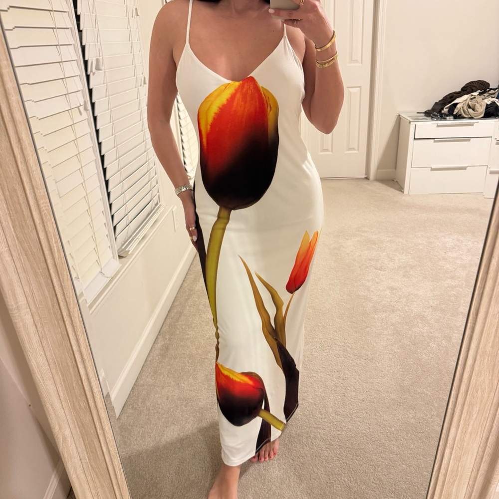 Zara floral maxi bodycon dress - Picture 6 of 8